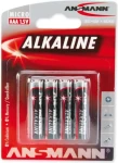 Ansmann Red / Alkalická batéria AAA / 1,5 V / 4 ks / blister (5015553)