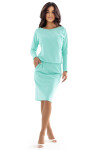 Mikinové šaty s vreckami 189-12 mint - Numoco XL