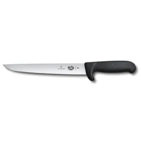 VICTORINOX Fibrox Vykrvovací nôž čierny / Vykrvovací nôž / 22 cm / hladké ostrie / bezpečnostná špička (5.5503.22L)