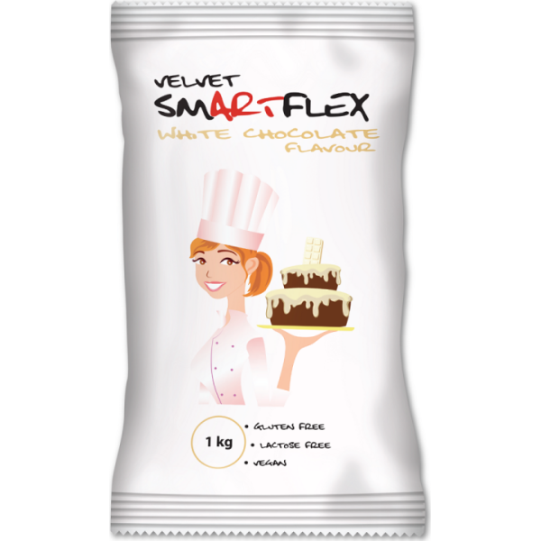 Smartflex Velvet Biela čokoláda 1 kg v sáčku (potahovacia a modelovacia hmota na dorty) 0114 dortis - Smartflex - Smartflex