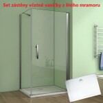 H K - Obdĺžnikový sprchovací kút MELODY D1 80x76 cm s jednokrídlovými dverami vrátane sprchovej vaničky z liateho mramoru SE-MELODYD18076/THOR-8076
