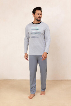 PÁNSKE PYŽAMO 492 J/25 bledá melanž M