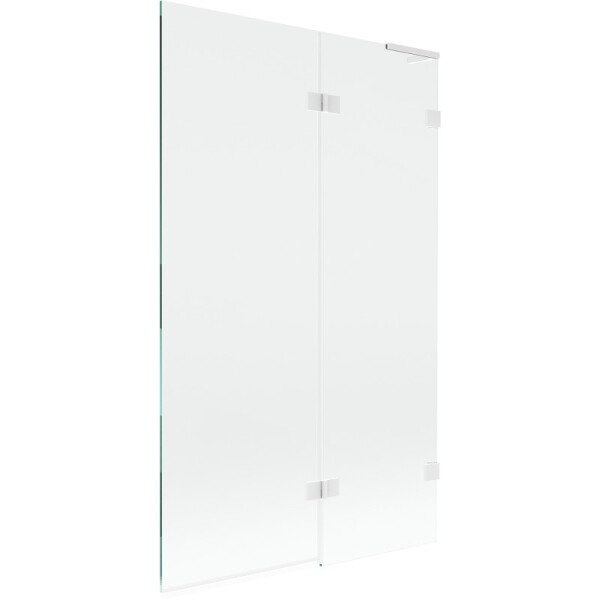 MEXEN/S - Lunar L vaňová zástena 2-krídlová pravá 110 x 150, transparent, biela 897L-110-100-20-00-P