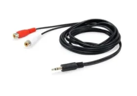 Equip 2x RCA - Jack 3,5 mm čierna / Audio kábel / 2,5 m (147093)