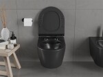 MEXEN/S - Carmen Závesná WC misa vrátane sedátka s slow-slim, z duroplastu, čierna matná 30880185