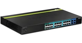 Trendnet TPE-2840WS / Switch / 24x Gigabit PoE+ / 185 W / 56 Gbit/s / 4X SFP / Managed / 19" (TPE-2840WS)