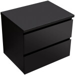 CERANO - Kúpeľňová skrinka Carole + doska pod umývadlo Navira Pro - 36 mm - čierna matná - 70x51,6x46 CER-668297