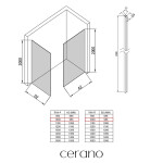 CERANO - Sprchová zástena Walk-in Crystal TL/P - 10 mm - bezvzperový systém - chróm, transparentné sklo - 100x100x200 CER-8050BD80528