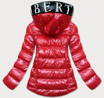 Dámska červená metalická bunda s kapucňou (xw808x) odstíny červené S (36)