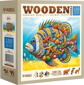 Wooden City Drevené puzzle Módna ryba