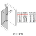 CERANO - Sprchová zástena Walk-in Onyx Corner Round Ľ/P - 8 mm - okrúhla vzpera - čierna matná, bronzové sklo - 80x130x200 CER-979809