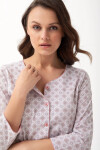 Luna 668 3/4 M-2XL L24 dámske pyžamo ECRU-BLUE XXL