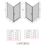CERANO - Sprchovací kút Porte Ľ/P - 8 mm - chróm, transparentné sklo - 100x100x195 - otočný CER-413510