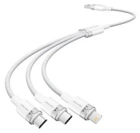 Vention CTPWG biela / Kábel USB-A 3v1 / Lightning, USB-C, Micro-B / 3 A / 1,5 m / 480 Mb/s (CTPWG)