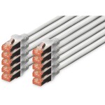 Digitus DK-1644-005-10 RJ45 sieťové káble, prepojovacie káble CAT 6 S/FTP 0.50 m sivá fóliové tienenie, kompletné tienenie, tienený, bez halogénov, simplex,; DK-1644-005-10