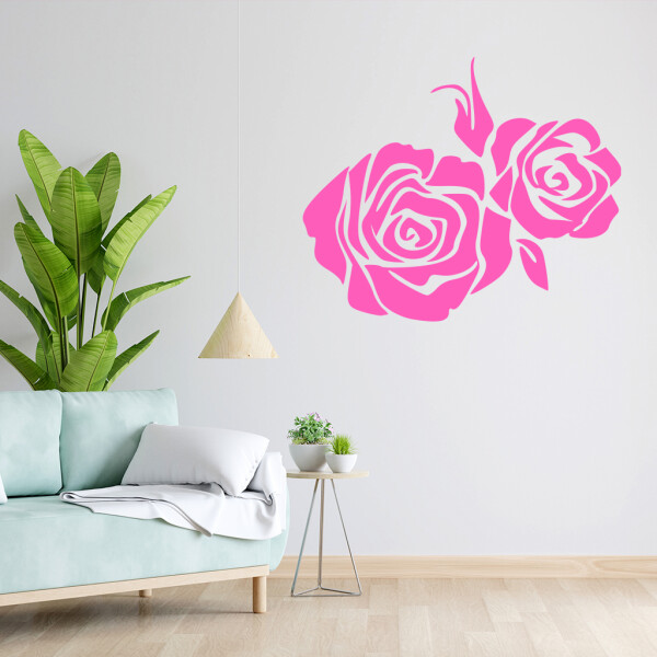 Veselá Stena Samolepka Ruža Farba: růžová, Veľkosť: 100 x 118 cm