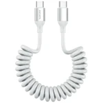 4smarts kábel USB-C na USB-C špirálový 240W biela / Kábel / USB Power Delivery / 1,5 m (541601)