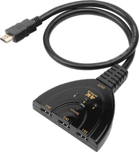 Techly 3-Portowy Prepínač HDMI 3x1 4K*30Hz Pigtail