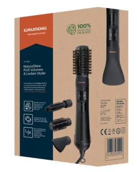 Grundig HS 7080 čierna, ružové zlato / Kefa na horúci vzduch / 1000 W (GMS3180)