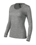 Dámske tričko Merino Rise LS tmavo šedá XL