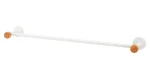 MSV IANA nástenný držiak na uteráky biely / oceľ / bambus / 65,2 cm