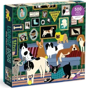 Galison Štvorcové puzzle Psy v salóniku