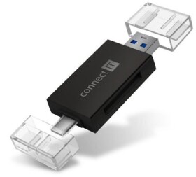 Connect IT Čítačka SD a MikroSD kariet čierna / USB-A USB-C (CFF-1020-BK)