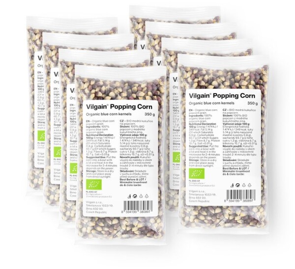Vilgain Kukurica na popcorn BIO – 8× 350 g