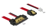 DeLock kábel SATA 7 pin samica + 2 pin napájacia samica SATA 22 pin samica / priamy (5 V) / kovový / 30 cm (85242-DE)