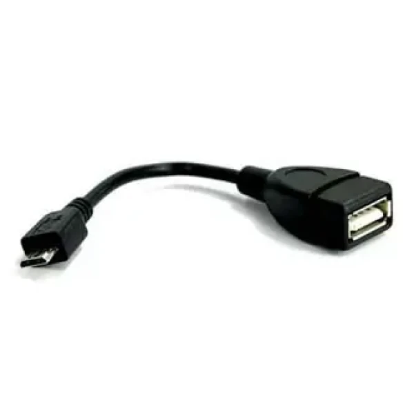 OTG redukcia microUSB - USB-A čierna / Redukcia USB / microUSB samec - USB-A samica / 0,15 m / USB 2.0