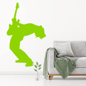Veselá Stena Samolepka Silueta Rocker Farba: zelená, Veľkosť: 40 x 24 cm