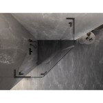 MEXEN/S - Lunar L sprchový kút päťboký krídlový ľavá 80x80, transparent, grafit kartáčovaná 831L-080L-080P-66-00-L