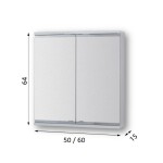 OLSEN SPA - Vrchný zrkadlová skrinka ARLES s LED osvetlením - Rozmery skriniek - 60 × 64 × 15 cm OLNARL60