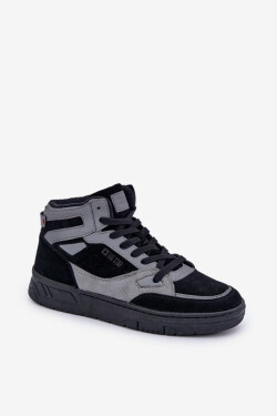 Semišové pánske tenisky Big Star OO174303 Hi-Poly System black-grey 42