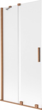 MEXEN/S - Velar dvojkrídlová posuvná vaňová zástena 95 x 150, dekor, meď kartáčovaná 896-095-000-31-65