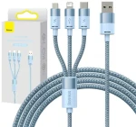 Baseus StarSpeed Kábel USB 3v1 USB-A na USB-C + microUSB + Lightning 1.2 m modrá (CAXS000017)