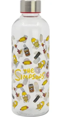 STOR Fľaša na pitie Simpsonovci 850 ml / Plast / Kovový skrutkovací uzáver / Bez bisfenolu a ftalátov (87551)