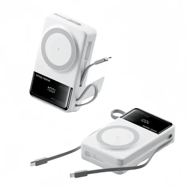 Mobile Origin PB15 biela / Powerbanka / 20 000 mAh / 35 W PD / MagSafe / LCD displej (MO-35WPDD-PB15)
