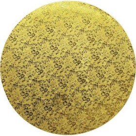 Pevná zlatá podložka 25 cm, kruhová, hrúbka 1,2 cm - Cakesicq