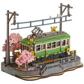 RoboTime 3D drevená skladačka Stanica so sakurami