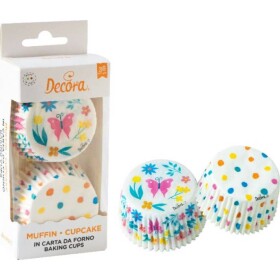 Košíčky na muffiny 36 ks 50x32 mm s bodkami a motýľom - Decora - Decora