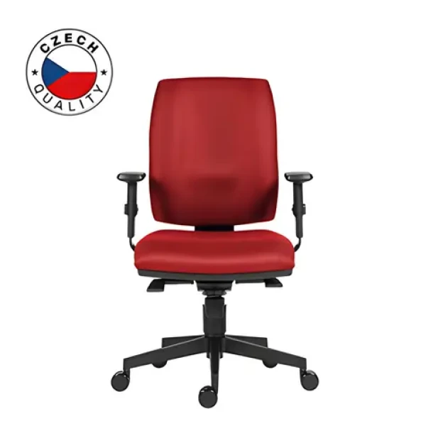 Powerton ERGO Hana červená / Kancelárske ergonomické kreslo / synchrónny mechanizmus / nastaviteľné podrúčky (WPCHHAN-R)