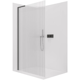 CERANO - Sprchová zástena Walk-in Onyx L-ľavá vzpera - 8 mm - čierna matná, ryhované sklo - 150x200 CER-8050BD773