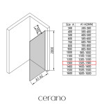 CERANO - Sprchová zástena Walk-in Onyx YL/P - 8 mm - chróm, transparentné sklo - 130x200 CER-8050BD1263