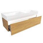 Kúpeľňová skrinka s umývadlom SAT Feel 120x30x46 cm medový dub mat SATFEEL120DMU2 SATFEEL120DMU2