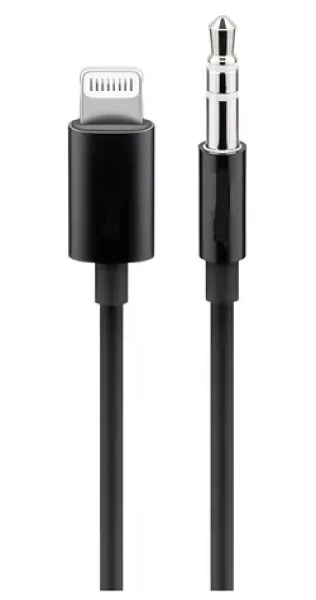 PremiumCord Lightning čierna / Redukcia / Jack 3.5 mm / 1 m / MFi certifikácia (kipod50)