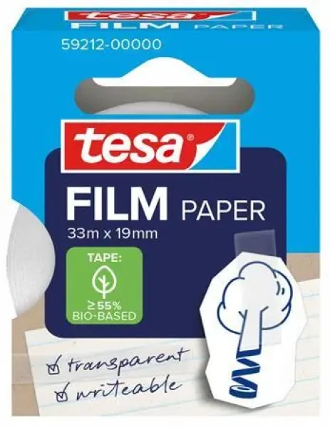 Tesa tesafilm PAPER transparentná / Lepiaca páska / 33 m / 19 mm / papierová (59212-00000-01)