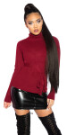 Sexy KouCla Turtleneck jumper w. back cut out BORDEAUX Einheitsgroesse