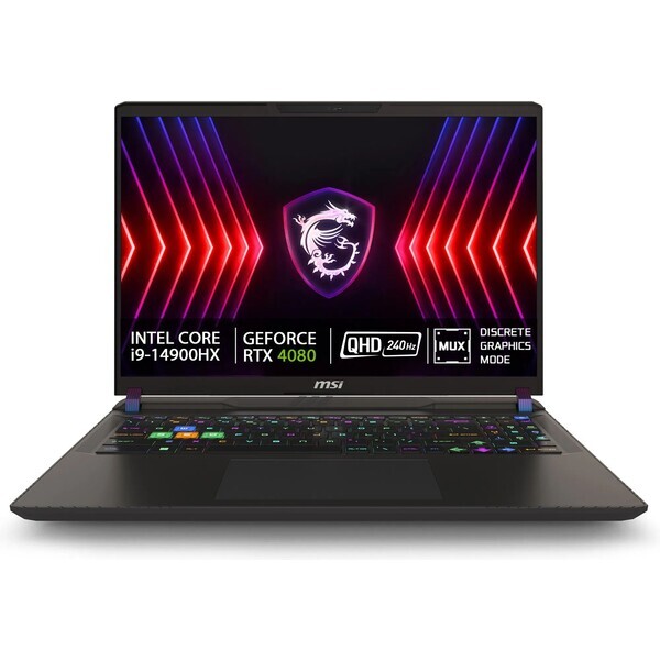 MSI Vector 16 HX A14VHG čierna / 16" QHD+ / i9-14900HX 2.2GHz / 32GB RAM / 1TB SSD / RTX 4080 12GB / Bez OS (9S7-15M142-680)