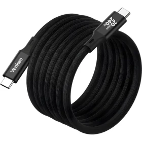 YENKEE YCU MAGNETIC 05 čierna / Kábel USB-C/USB-C / 1,5 m / 240W / 20Gb/s